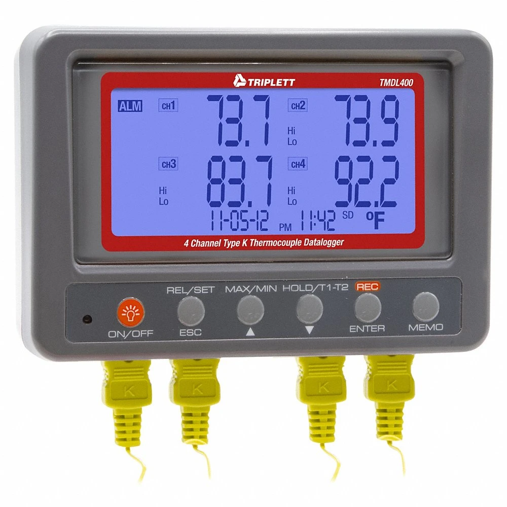 Handheld Temperature Meters, -328-2,498 Deg F, 4 Probes Included, USB