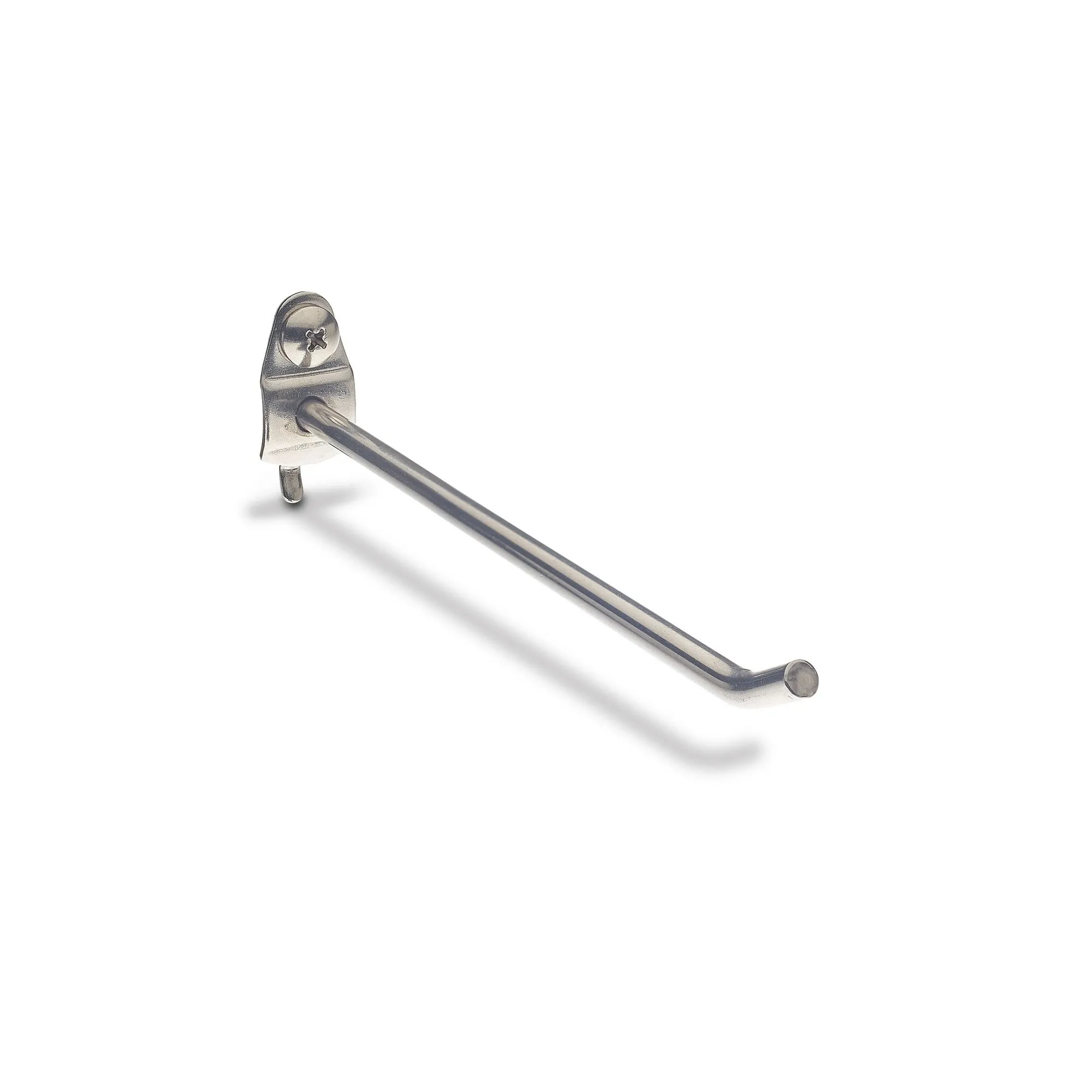 Single Rod 30 Degree Bend Stainless Steel Pegboard Hook for 1/8 Inch and 1/4 Inch