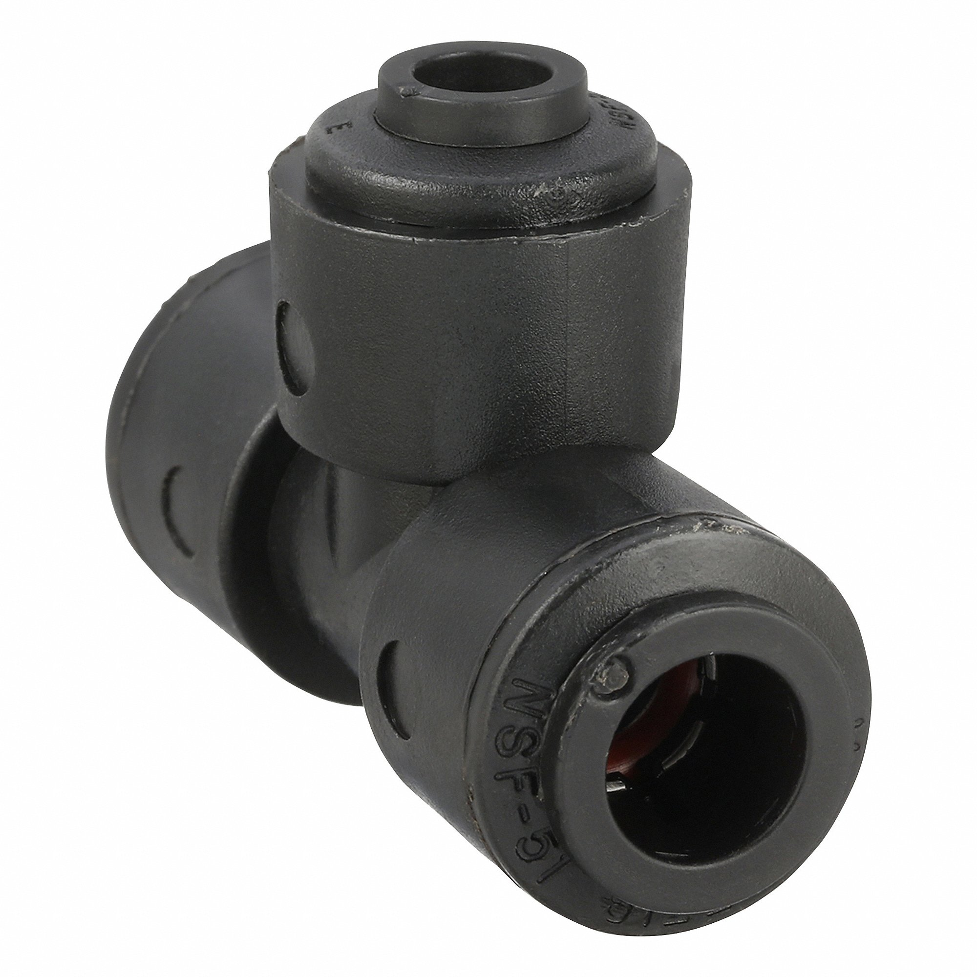TRUESEAL FB6TU4-HBLK Union Tee, PVDF, Push-to-Connect x Push-to-Connect x Push-to-Connect, Black, Imperial | CU7CGZ 60NL71