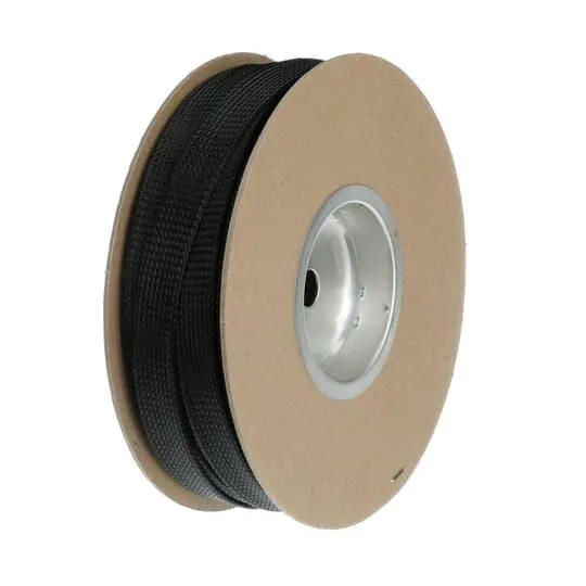 Braided Wire Sleeve, -94 To 257 Deg F Temp Range, Expandable Type, Black