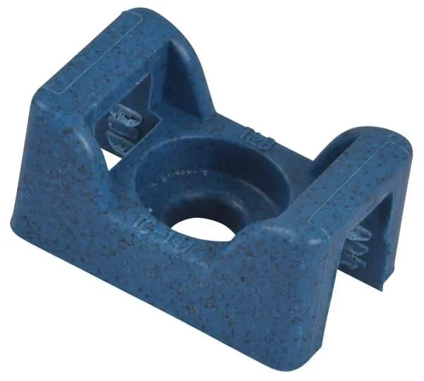 Mounting Base, Detectable Saddle Support Type, Blue, Nylon 6.6/Polyamide, 100PK