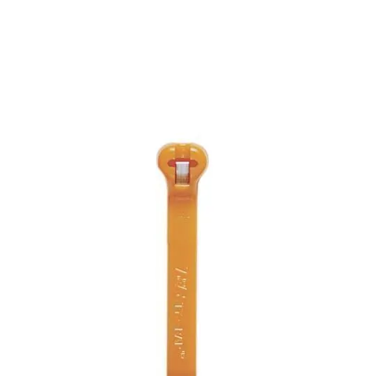 Cable Tie, 185 Deg F Temp Range, 2-Piece High Performance Standard Type, Orange, 30000PK
