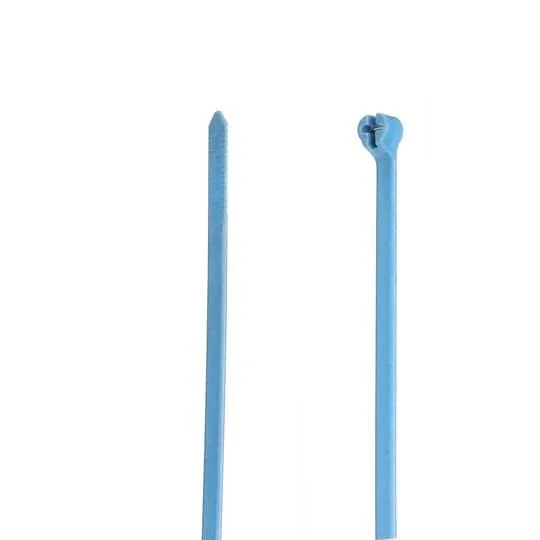 Cable Tie, 185 Deg F Temp Range, Detectable Type, Blue, Polypropylene, 100PK