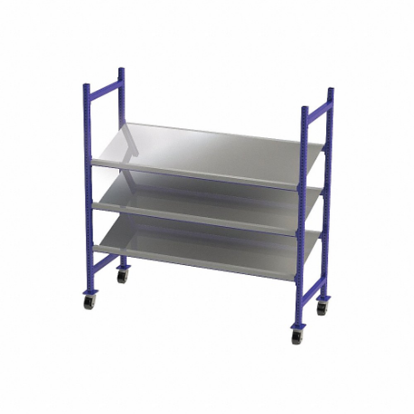 UNEX FLOW CELL FCMTPS76283 Gravity Flow Rack, 76 Inch x 28 Inch x 72 Inch, Tilt, 3 Shelves, Steel | CU7EGB 46KF37
