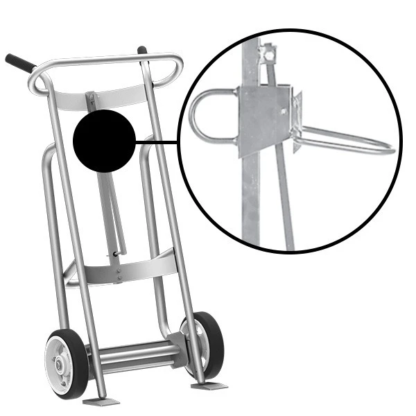 VALLEY CRAFT F81625A0P 2-Wheel Aluminum Drum Truck, Solid Rubber Wheels, Chime Hook for Plastic Drums | CJ6TVK