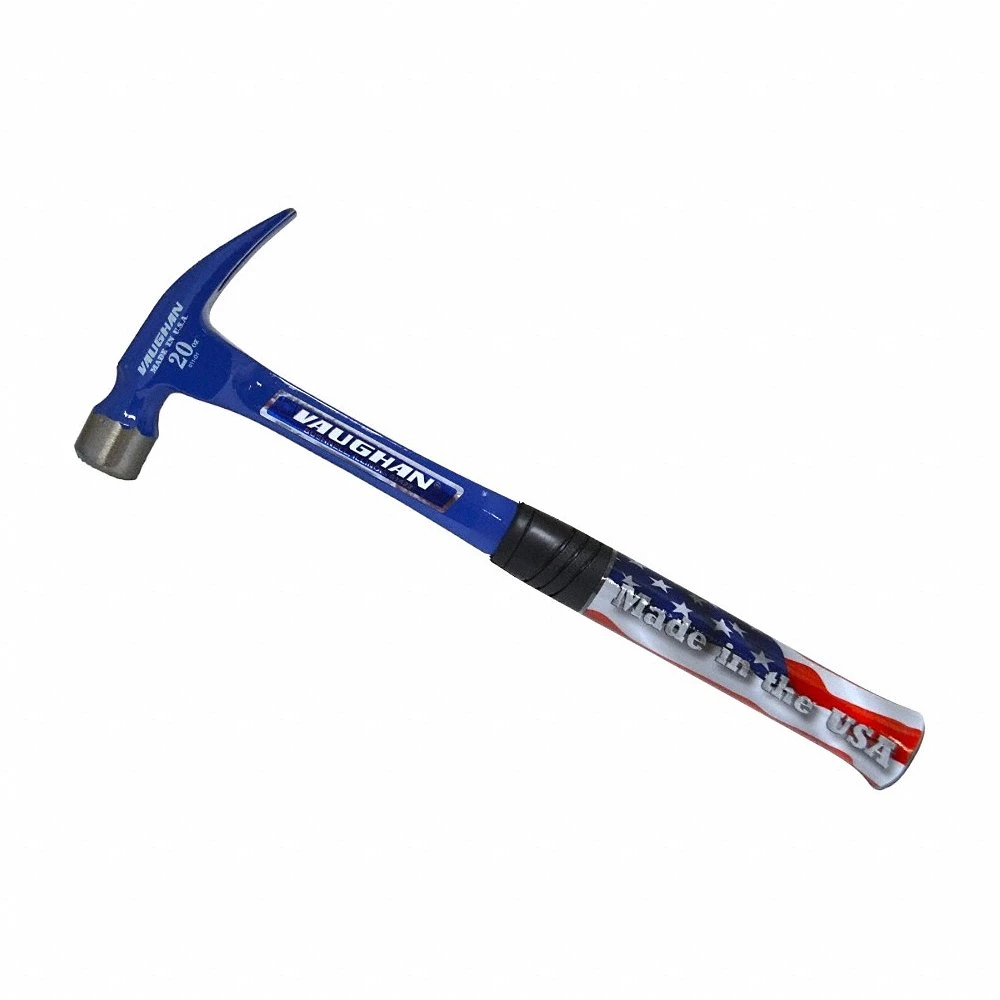 Claw Hammer, Steel, Textured Grip, Steel Handle, 20 oz Head Wt, 16 Inch Lg, 1 Inch Dia