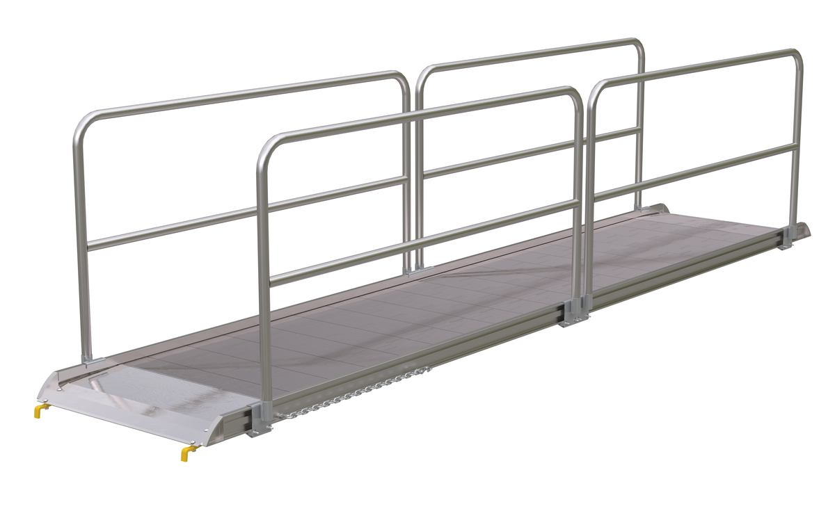 VESTIL AWR-38-16B-HR Wheel Walk Ramp, Rail Hook, Aluminium, 192 x 38 Inch Size | CE3AHD