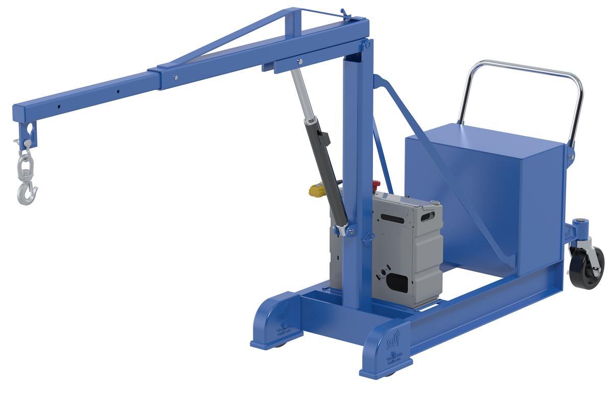 Steel DC Counter Balance Floor Crane, 500 lb Capacity, Blue