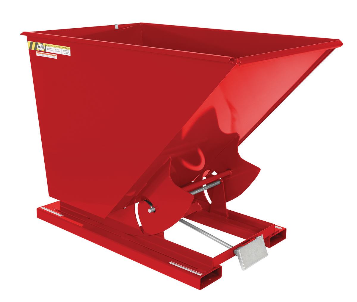 VESTIL D-150-LD-SR Self Dumping Hopper, Light Duty, 1.5 cu. yd., 2000 Lb., Soda Red, Steel | AG7PXL