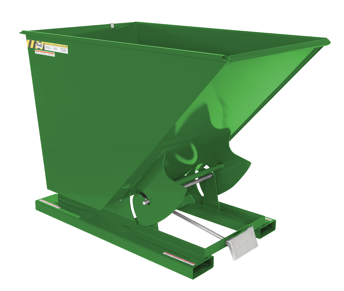 VESTIL D-150-MD-GRN-T Self Dumping Hopper, Medium Duty, 1.5 cu. yd., 4000 Lb., Green, Steel | AG7PXR