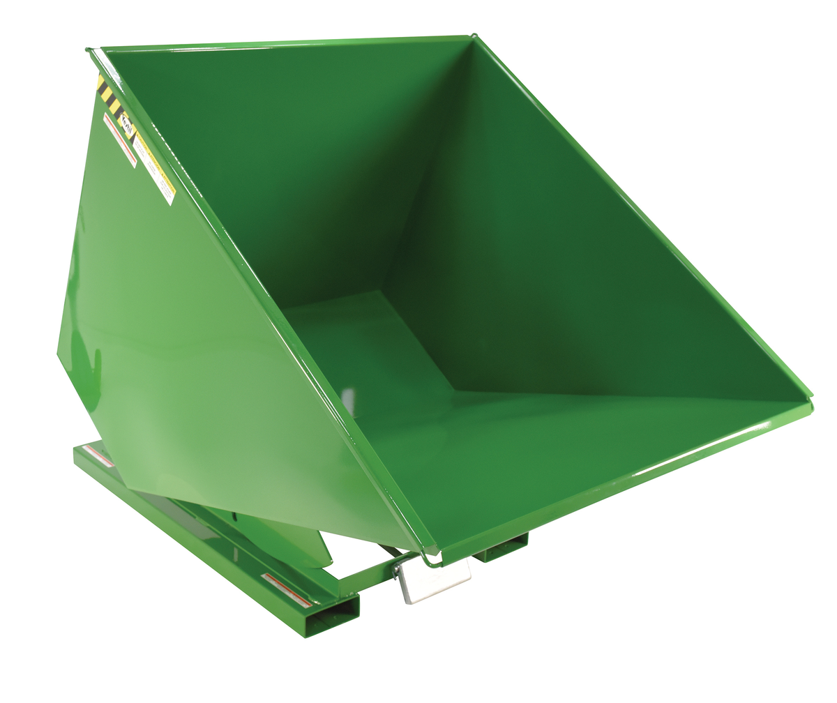 VESTIL D-200-HD-GRN-T Self Dumping Hopper, Heavy Duty, 2 cu. yd., 6000 Lb., Green, Steel | AG7PYB
