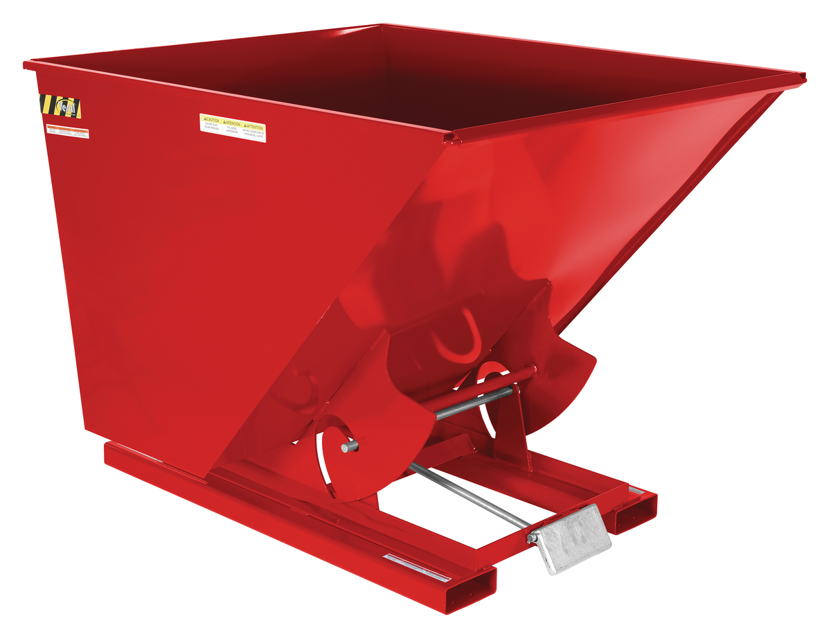 VESTIL D-200-LD-SR Self Dumping Hopper, Light Duty, 2 cu. yd., 2000 Lb., Soda Red, Steel | AG7PYN