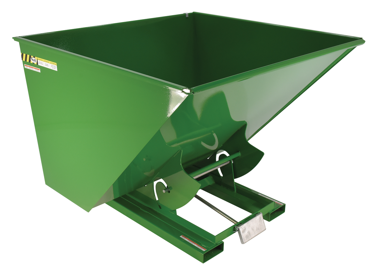 VESTIL D-250-LD-GRN-T Self Dumping Hopper, Light Duty, 2.5 cu. yd., 2000 Lb., Green, Steel | AG7PZL