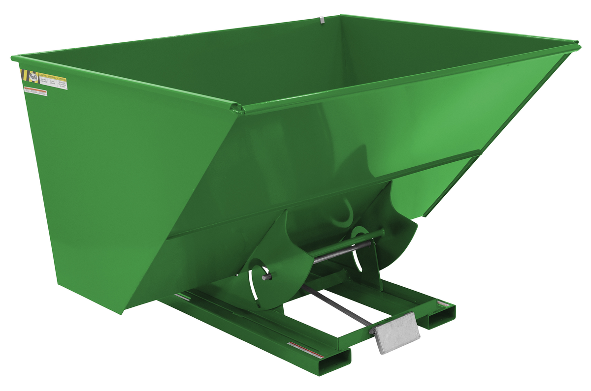 VESTIL D-300-MD-GRN-T Self Dumping Hopper, Medium Duty, 3 cu. yd., 4000 Lb., Green, Steel | AG7QBX