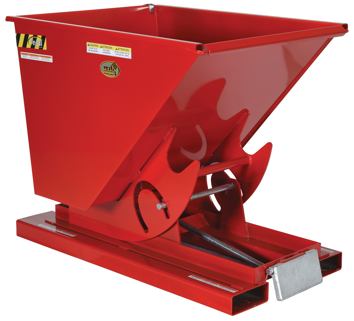 VESTIL D-50-LD-SR Self Dumping Hopper, Light Duty, 0.5 cu. yd., 2000 Lb., Soda Red, Steel | AG7QEF