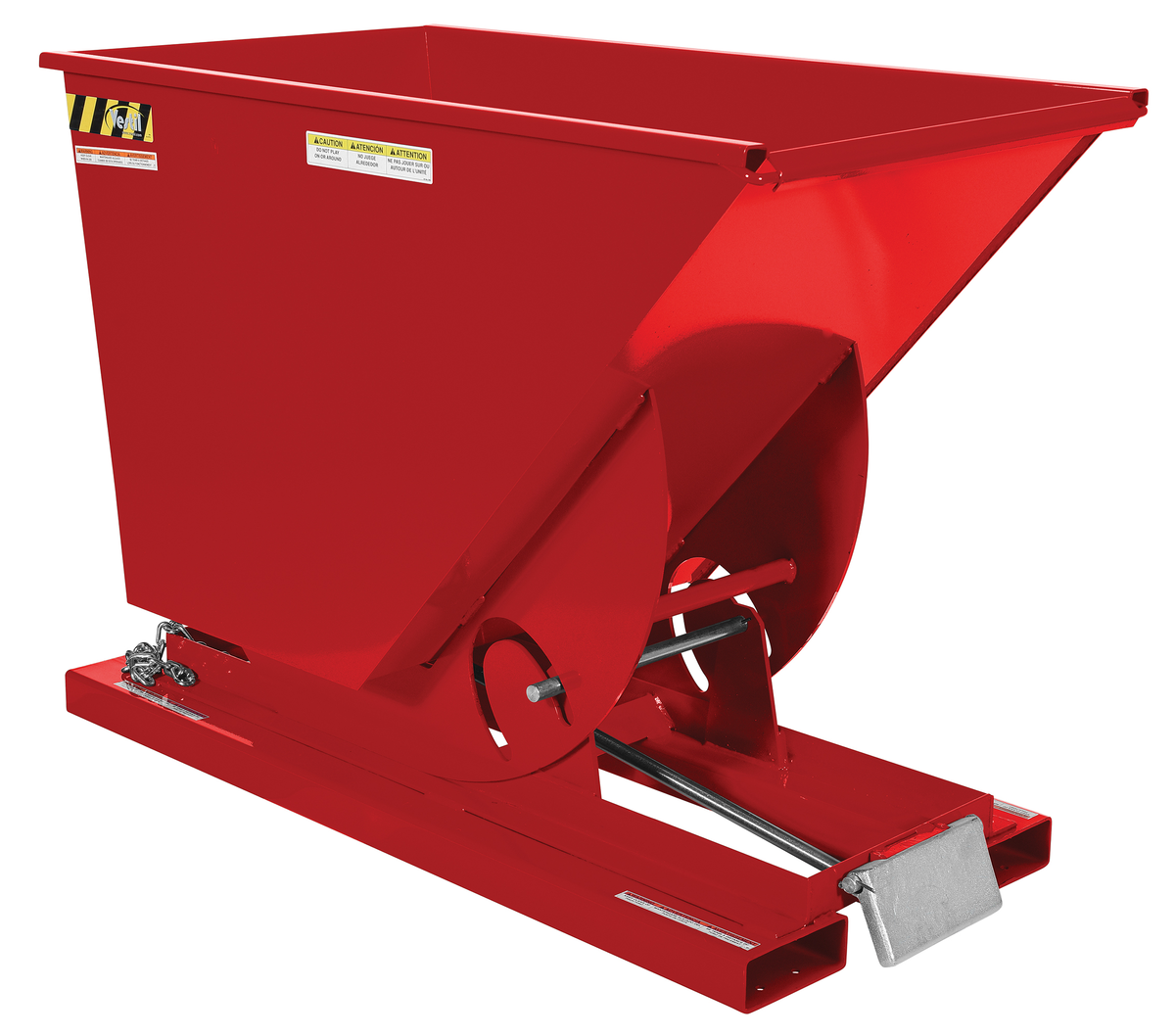 VESTIL D-75-HD-SR Self Dumping Hopper, Heavy Duty, 0.75 cu. yd., 6000 Lb., Soda Red, Steel | AG7QEZ