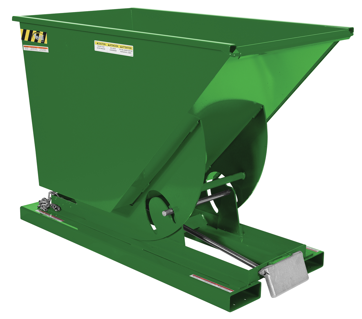 VESTIL D-75-LD-GRN-T Self Dumping Hopper, Light Duty, 0.75 cu. yd., 2000 Lb., Green, Steel | AG7QFE