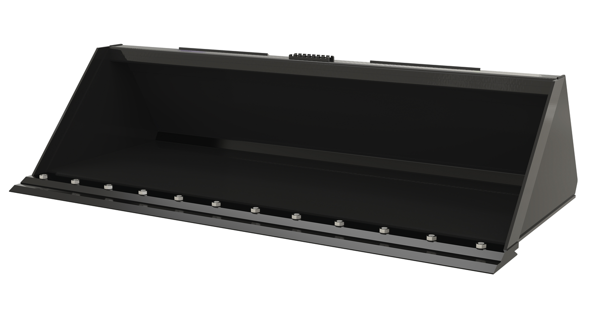 Steel Heavy Duty Low Profile Skid Steer Bucket 72 Inch Black