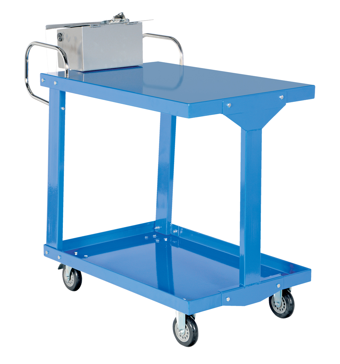 Steel Easy Access Stock Truck with Work Table, 24 x 36 Inch, Deck 1200 lb Capacity, Blue