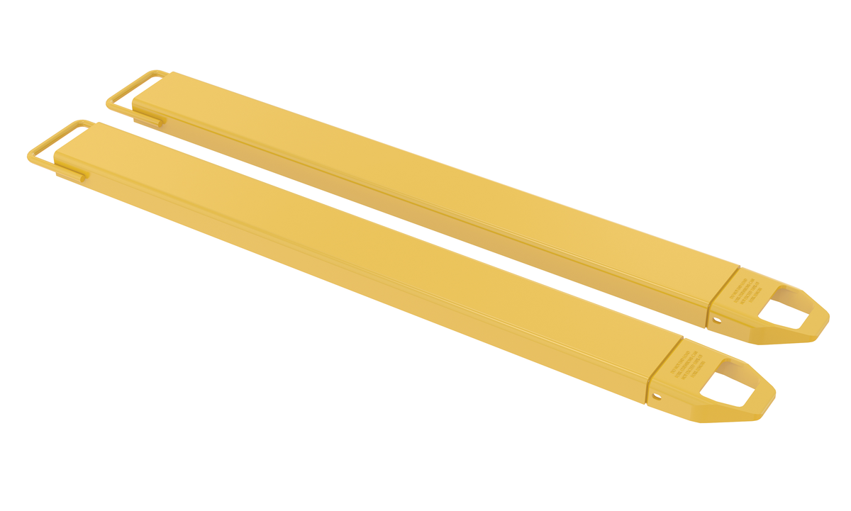 Steel Fork Extension, 5 x 60 Inch, 4000 lb Capacity, Yellow, 2PK