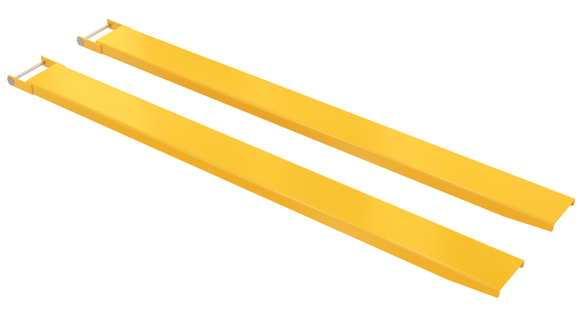 Steel Pin Style Fork Extension, 7 x 96 Inch, 4000 lb Capacity, Yellow