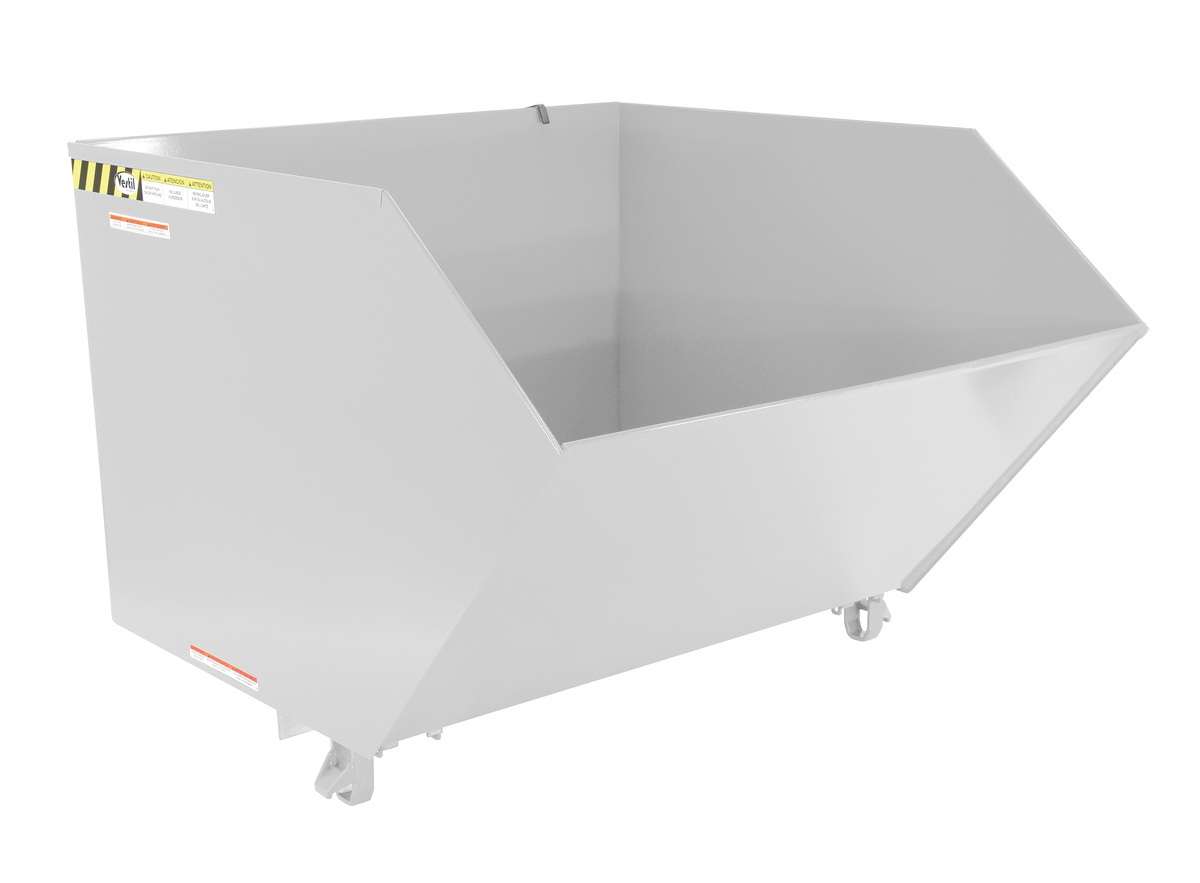 VESTIL H-150-MD-WHT Self Dumping Hopper, Medium Duty, Low Profile, 1.5 cu. yd., 4000 Lb., White, Steel | AG7TPQ