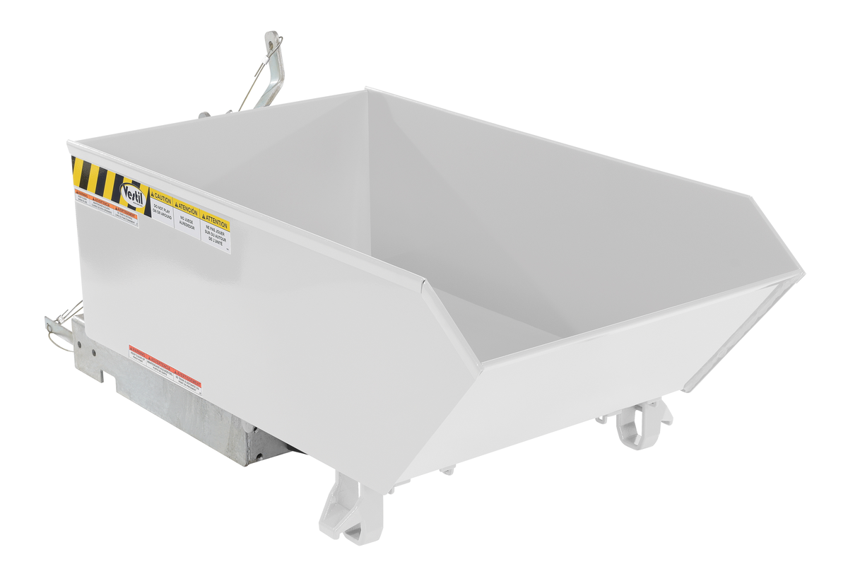 VESTIL H-25-HD-WHT Self Dumping Hopper, Heavy Duty, Low Profile, 0.25 cu. yd., 6000 Lb., White, Steel | AG7TQB