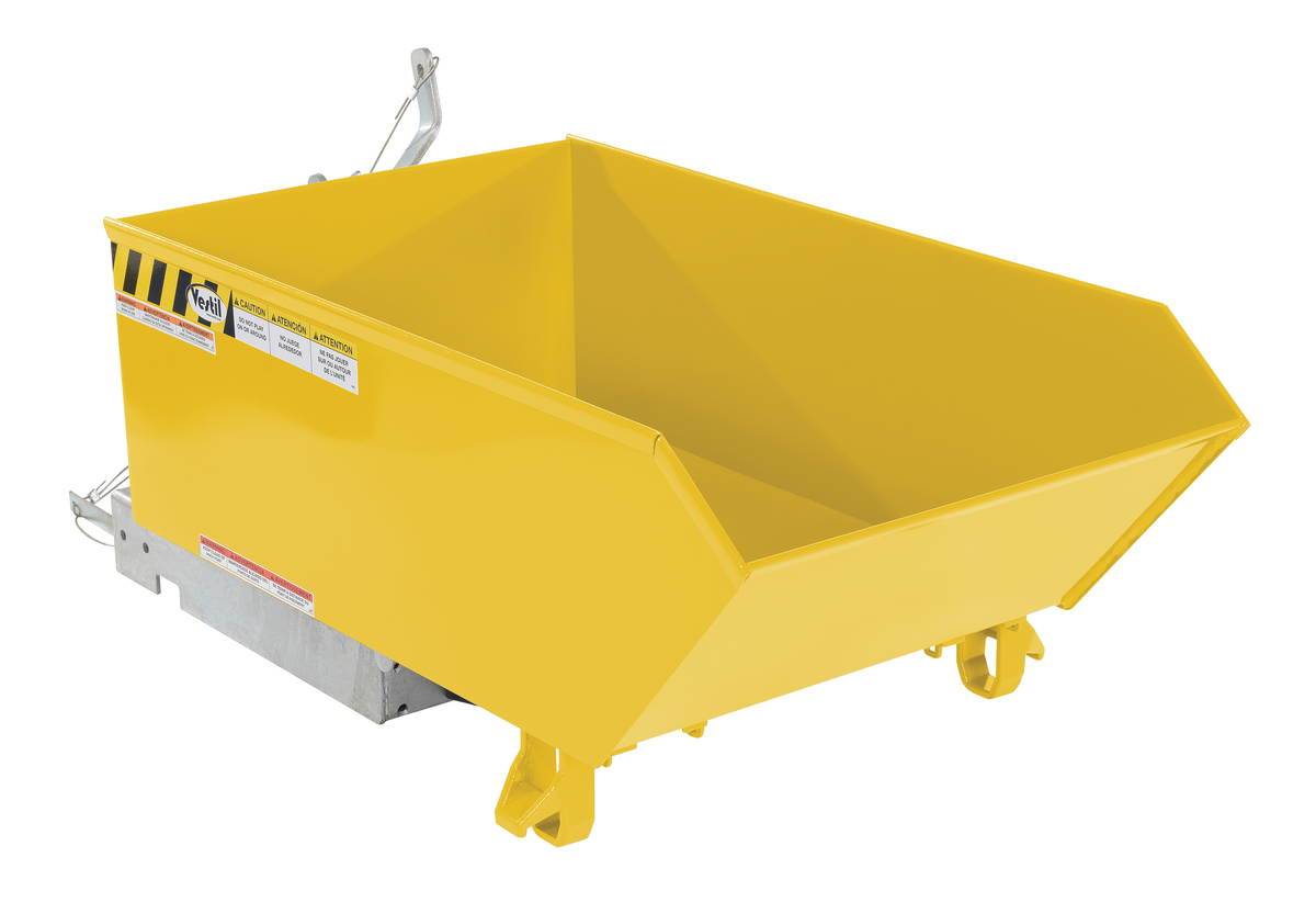 VESTIL H-25-LD-YEL Self Dumping Hopper, Light Duty, Low Profile, 0.25 cu. yd., 2000 Lb., Yellow, Steel | AG7TQL
