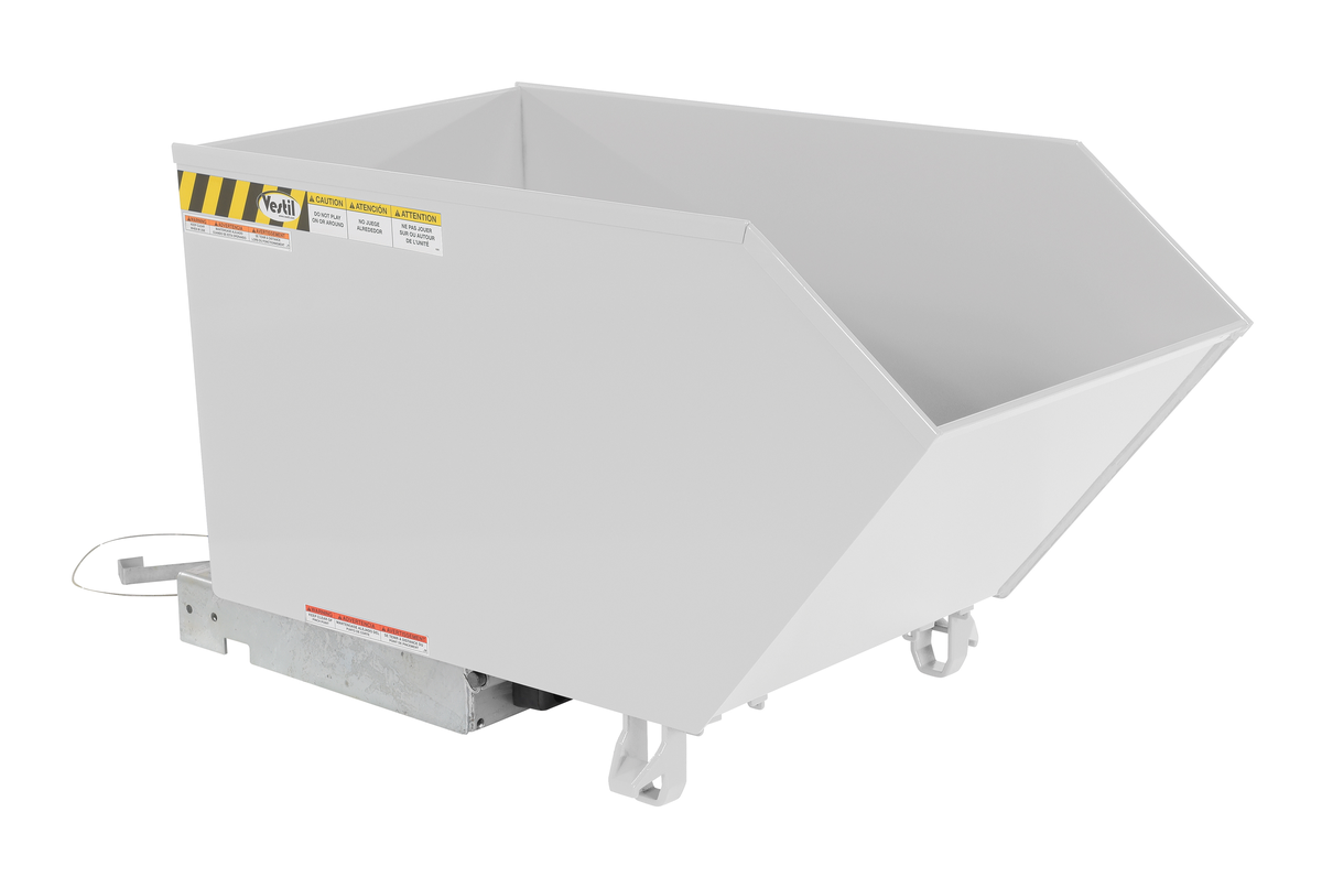 VESTIL H-50-MD-WHT Self Dumping Hopper, Medium Duty, Low Profile, 0.5 cu. yd., 4000 Lb., White, Steel | AG7TRX