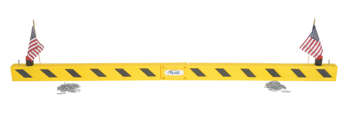 Plastic/PVC Overhead Door Guard 120 Inch With Blinking Lights, Black/Yellow
