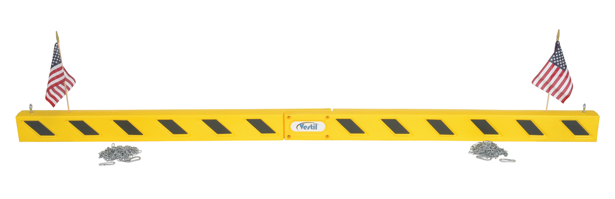 Plastic/PVC Overhead Door Guard 120 Inch With Flags, Black/Yellow