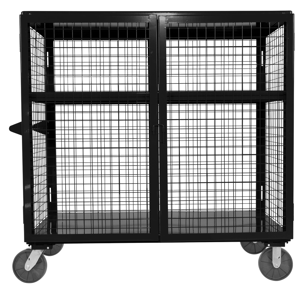 Welded Steel Expanded Metal Security Cart, 30 x 60 Inch, 2000 lb Capacity, Black