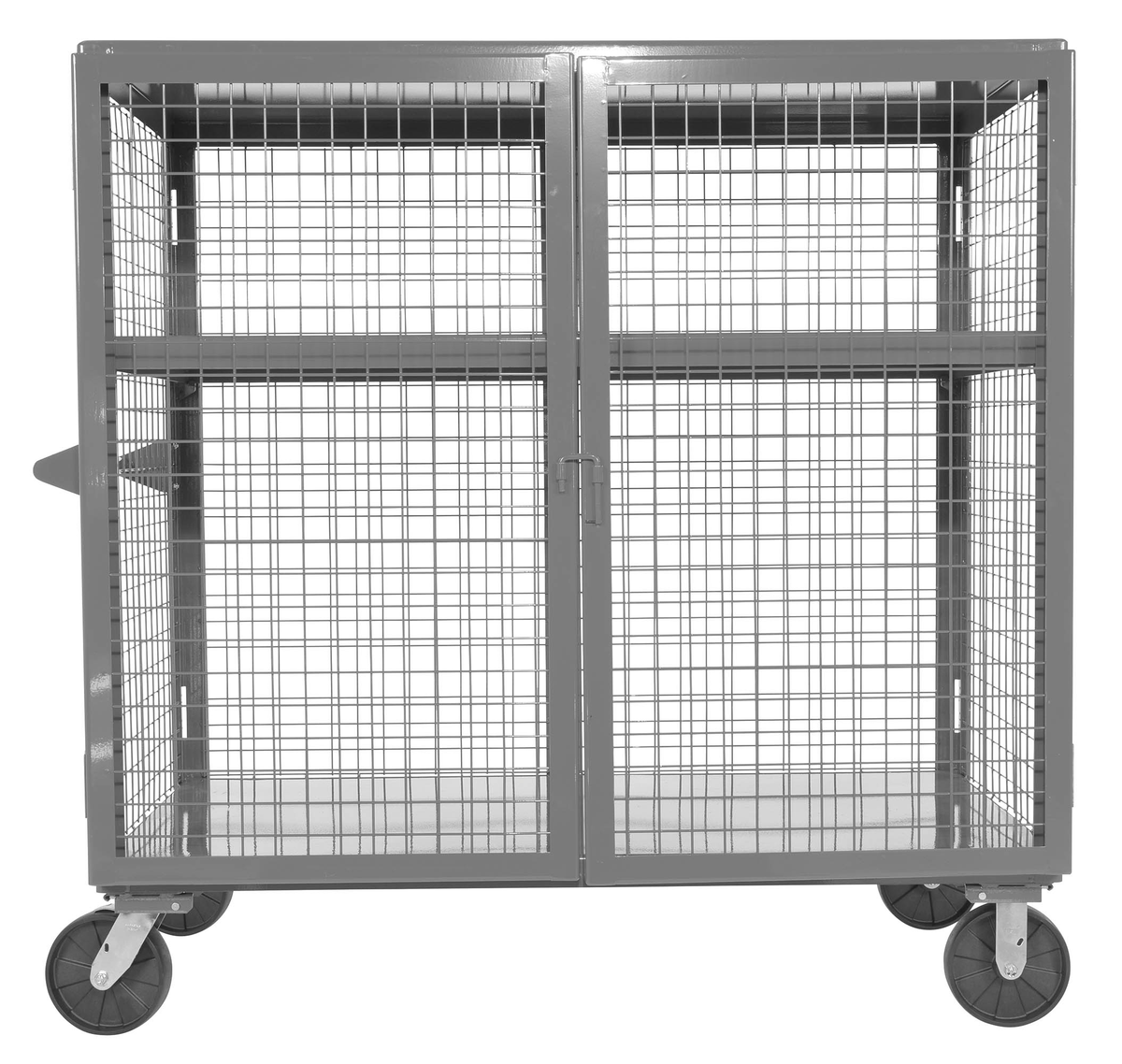 Welded Steel Expanded Metal Security Cart, 30 x 60 Inch 2000 lb Capacity, Gray Semi Gloss