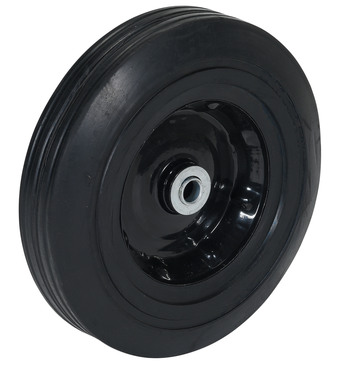 Hard Rubber Wheel, 10 Inch Diameter x 2-1/2 Inch Width, 5/8 Inch Bearing, 400 lb Capacity, Black