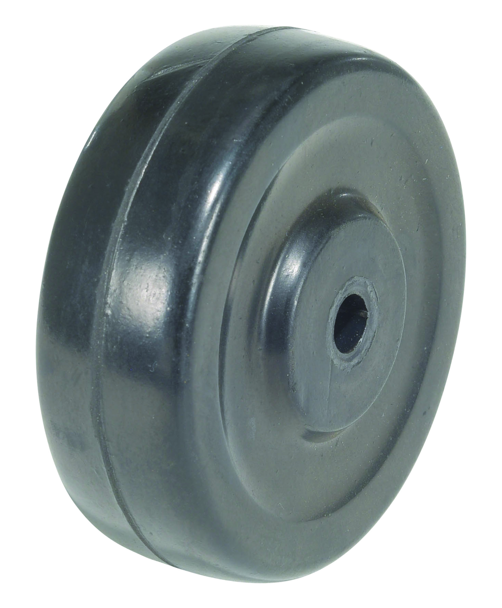 Hard Rubber Wheel, 3 Inch Diameter x 1 Inch Width, 125 lb Capacity, Black