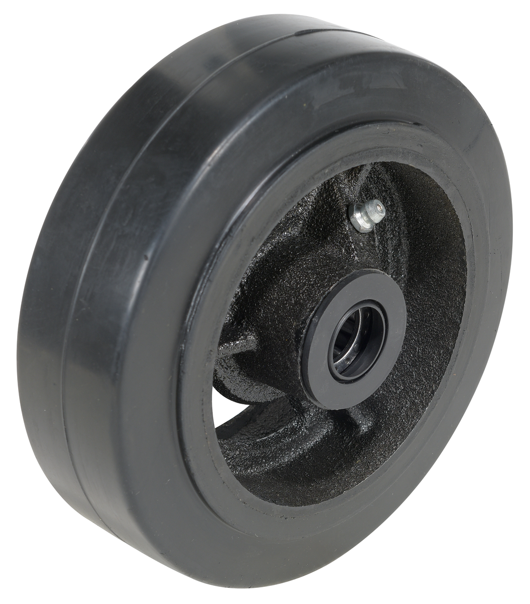 Mold On Rubber Wheel, 6 Inch Diameter x 2 Inch Width, Black