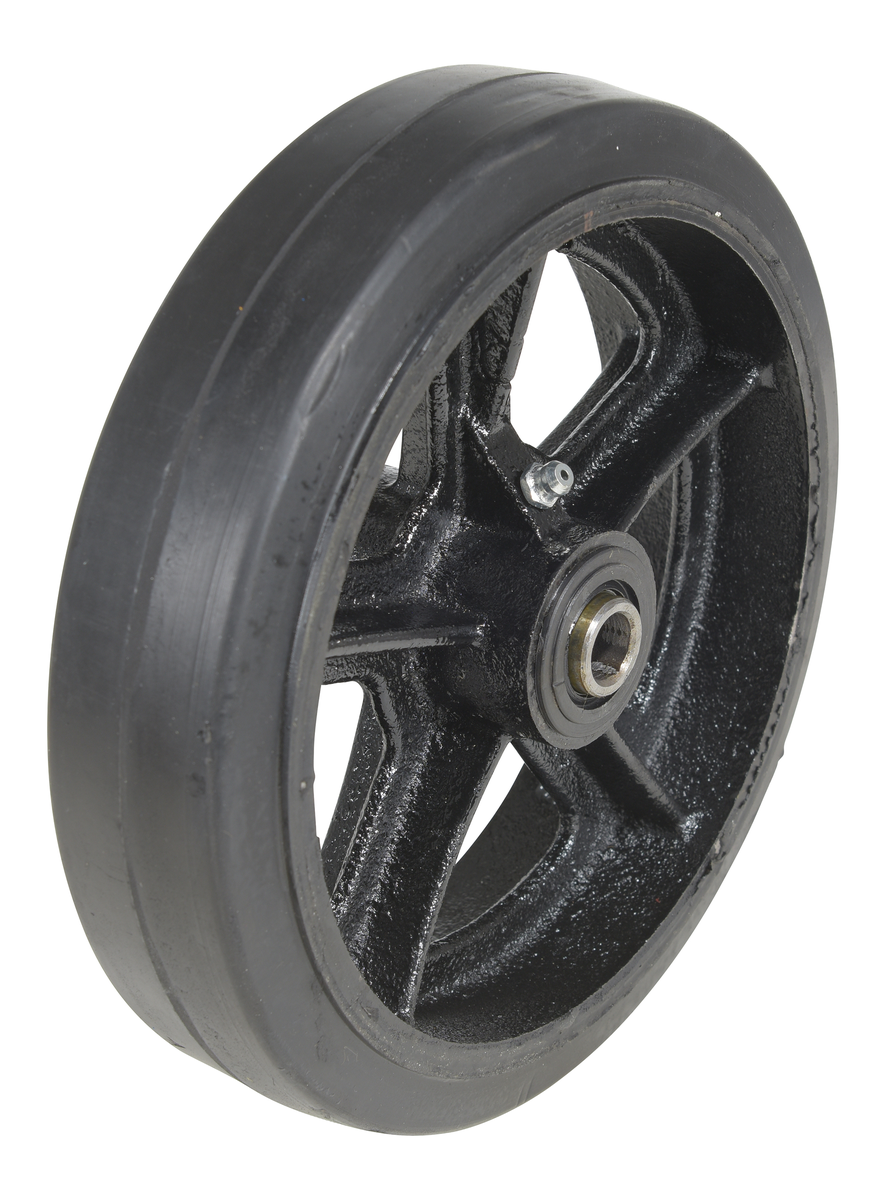 Mold On Rubber Wheel, 8 Inch Diameter x 2 Inch Width, Black