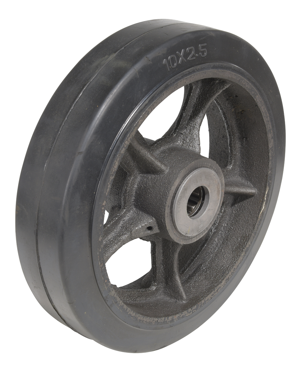 Mold On Rubber Wheel, 10 Inch Diameter 2 Inch Width, 1000 lb Capacity, Black