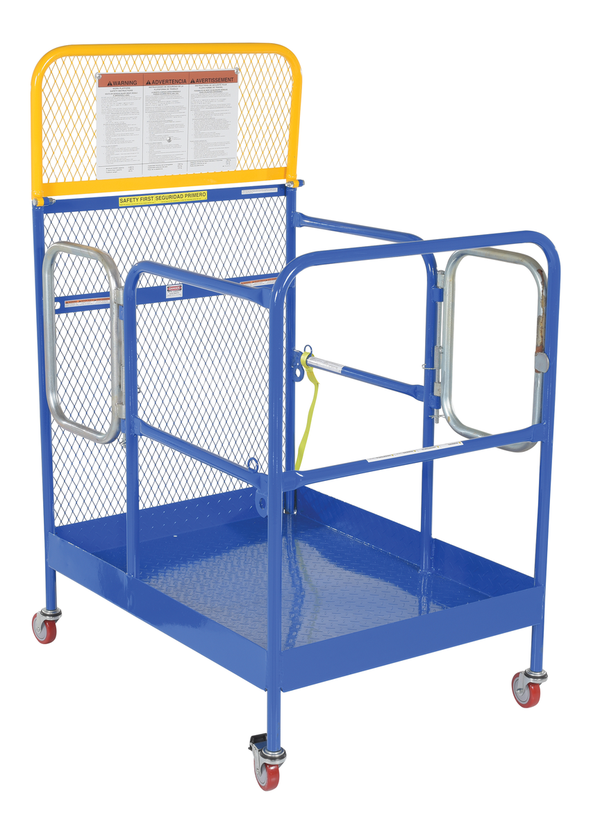 Steel Work Platform With Caster, 2 Door Entry 36 x 48 Inch, 1000 lb Capacity, Blue