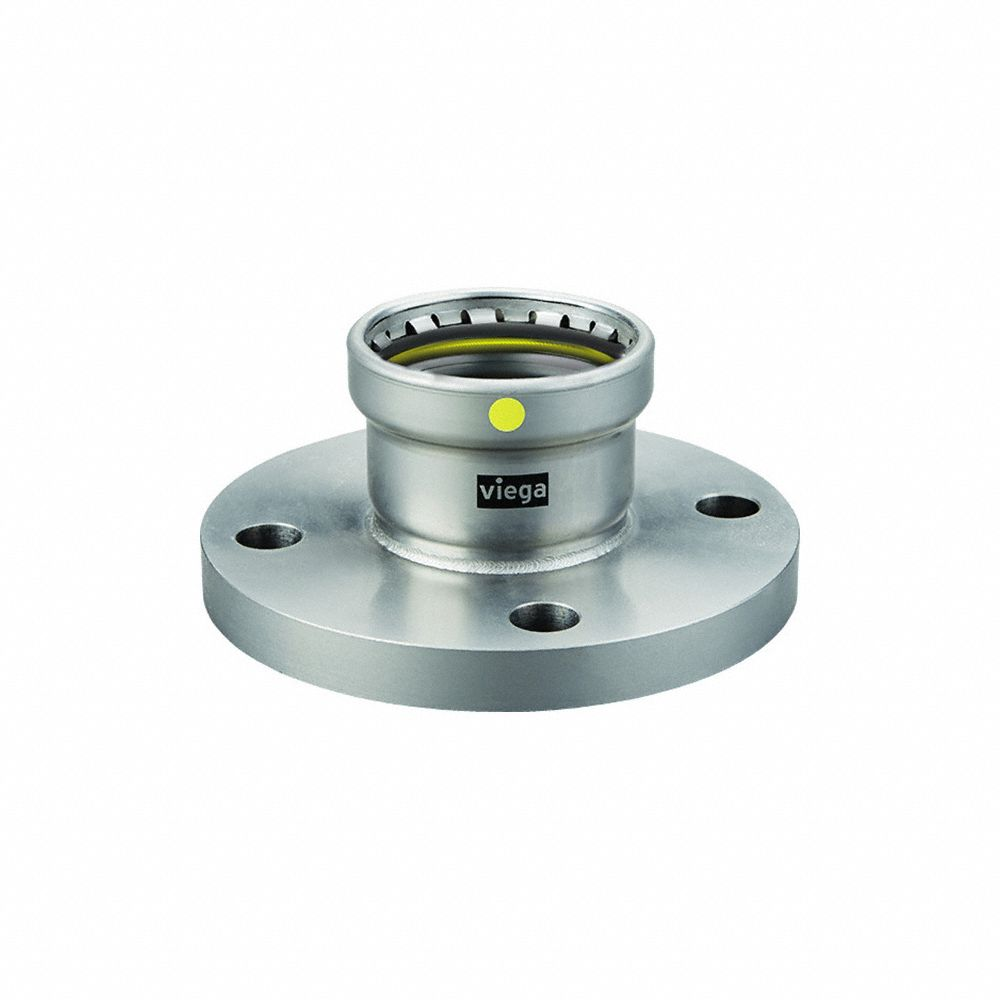 Crimp Adapter Fitting, 2 1/2 Inch Pipe Size, Press-fit x Flange, Carbon Steel, HNBR