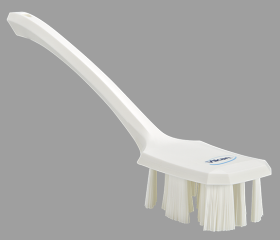 Brosse à récurer, UST, manche long et rigide, 15.6 pouces, blanche
