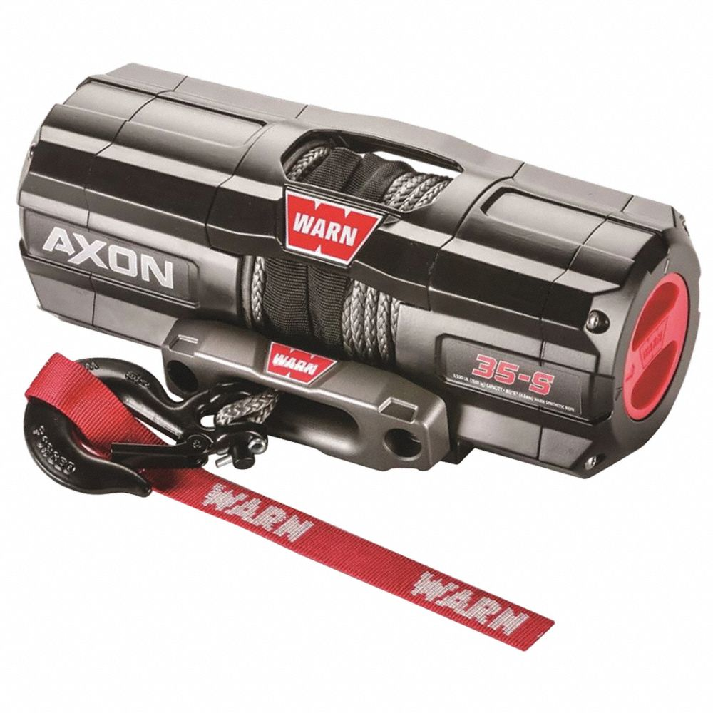 Electric Winch, Pulling, 12V DC, 3,500 lb 1st Layer Load Capacity, 50 ft Cable Lg