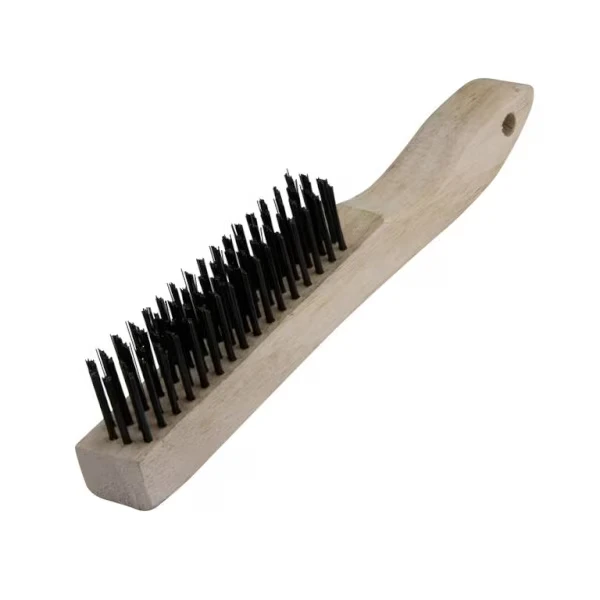 Wood Handle 10 Inch Wire Brush, 4x16 Bristle Row
