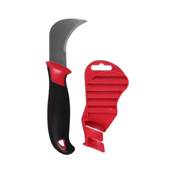 Soft Grip SS Hawk Bill Linoleum Knife with Cover