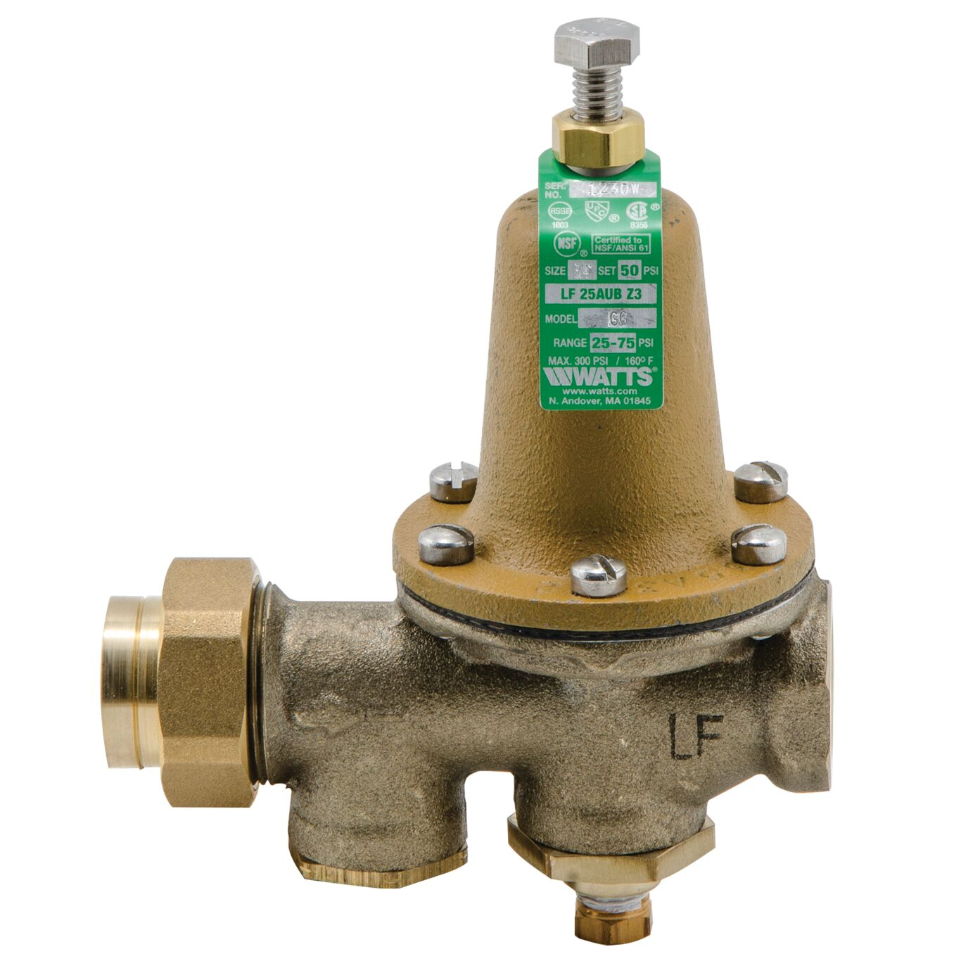 WATTS 3/4 LF25AUB-GG-Z3 Water Pressure Reducing Valve 50 Psi | AF8EEC 25CC97