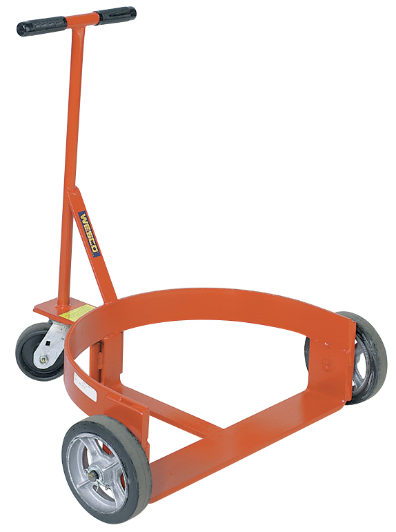 Spill-less Open Drum Truck, Moldon Rubber, 1000 Lbs Capacity