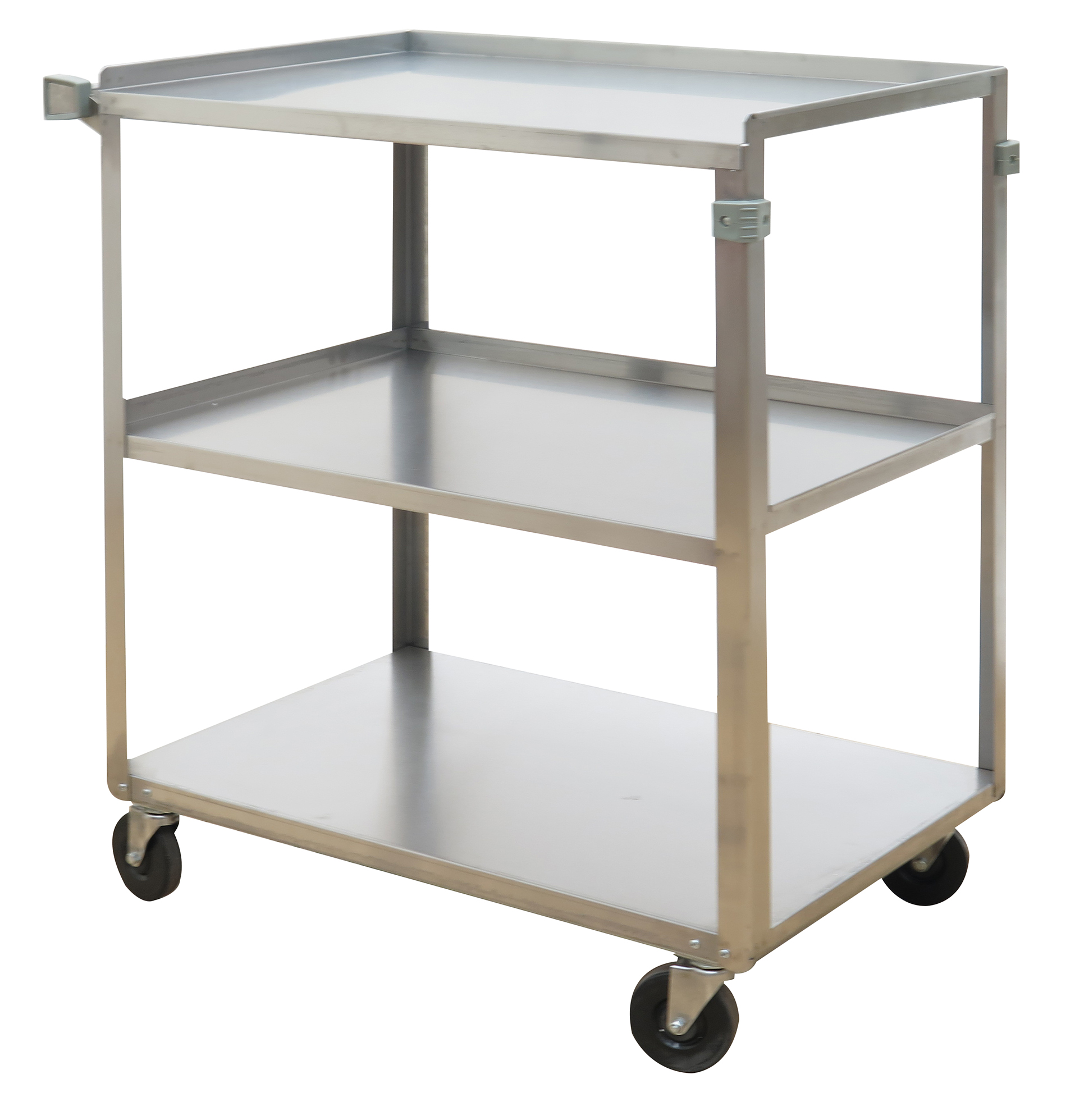 Stainless Steel Service Cart, 3-Shelf, 30 3/4 x 18 3/8 Inch Size