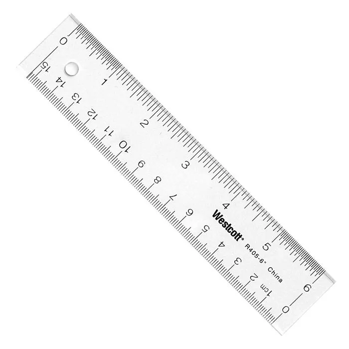 Rulers, 6 Inch See-Through Ruler, Acrylic