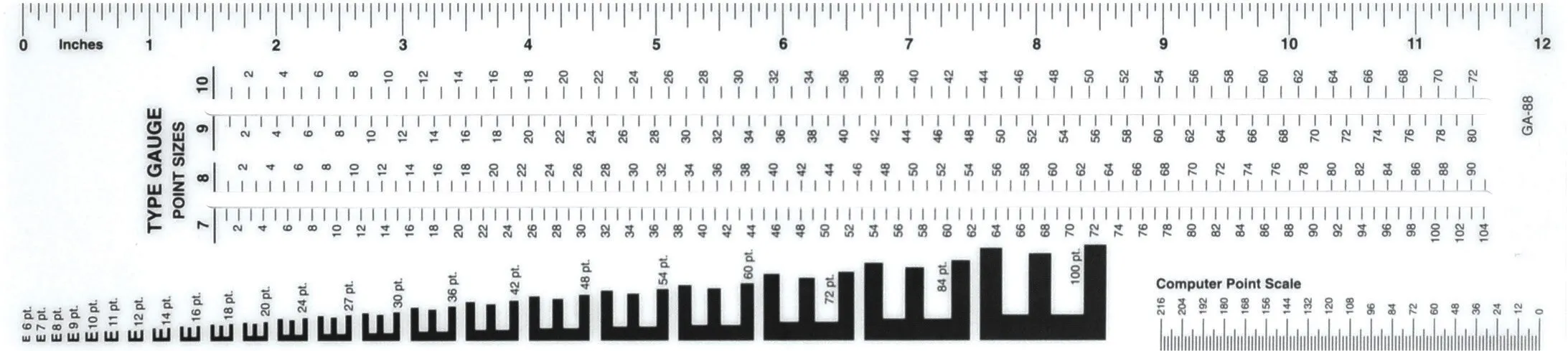 Rulers, 12 Inch Graphic Arts Ruler