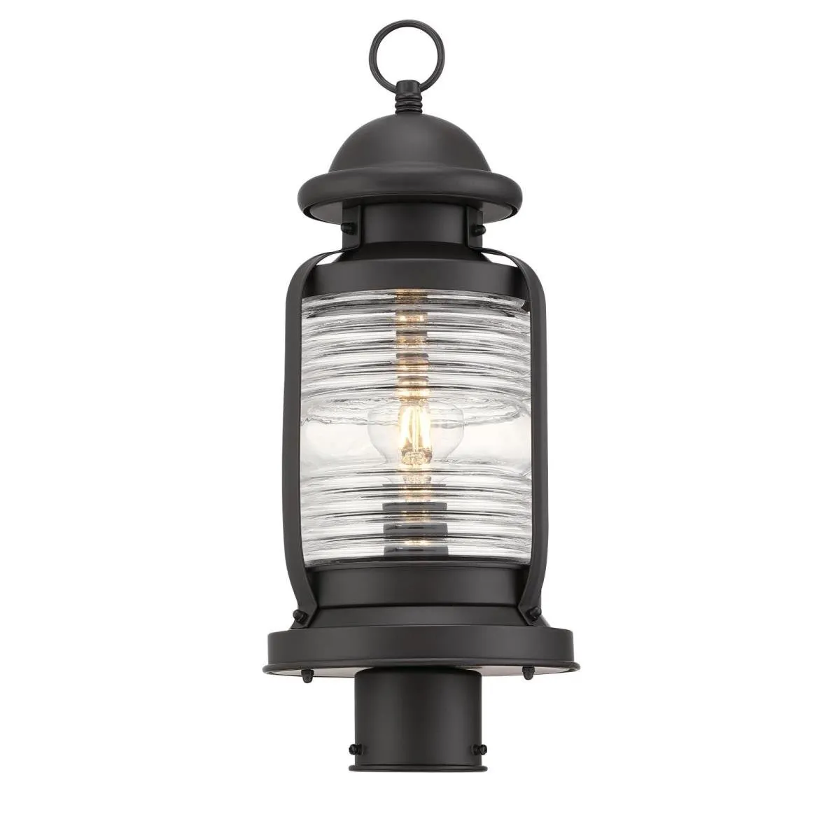 Fixture Post Top Outdoor Lantern 60W Weatherby Weathered Bronze Clear Glass